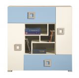 Jugendzimmer Kommode Namur 07, Farbe: Blau / Beige - Abmessungen: 102 x 100 x 44 cm (H x B x T)