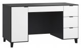 Schreibtisch Vacas 28, Farbe: Schwarz / Weiß - Abmessungen: 78 x 140 x 67 cm (H x B x T)