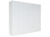 Drehtürenschrank / Kleiderschrank Thiva 03, Farbe: Weiß / Weiß Hochglanz - Abmessungen: 237 x 270 x 59 cm (H x B x T)