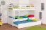 Etagenbett / Stockbett "Easy Premium Line" K20/h inkl. Liegeplatz und 2 Abdeckblenden, Kopf- und Fußteil gerade, Buche Vollholz massiv Weiß - 90 x 200 cm (B x L), teilbar