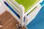 Etagenbett / Stockbett "Easy Premium Line" K20/h inkl. Liegeplatz und 2 Abdeckblenden, Kopf- und Fußteil gerade, Buche Vollholz massiv Weiß - 90 x 200 cm (B x L), teilbar