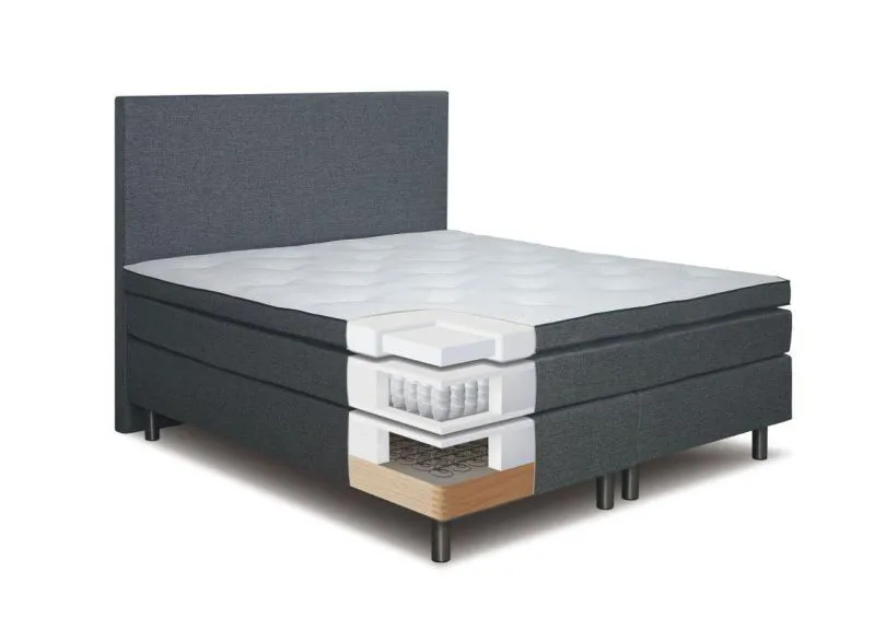 Boxspringbett 140 x 200 cm Grau Abbildung