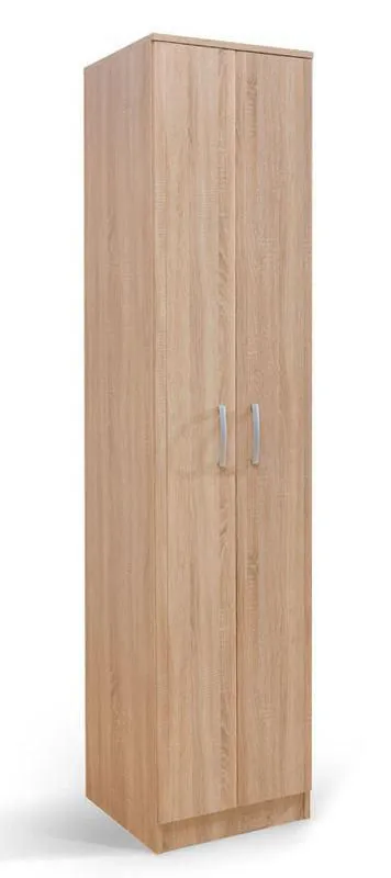 Kleiderschrank schmal, Farbe: Eiche Braun - 222 x 50 x 52 cm (H x B x T) Abbildung