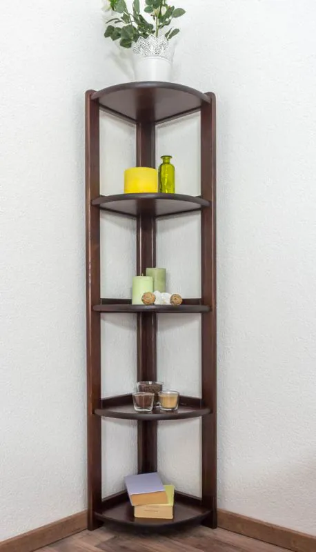 Regal / Eckregal Kiefer massiv Vollholz Nussfarben 005 - Abmessung 150 x 30 x 30 cm (H x B x T)
