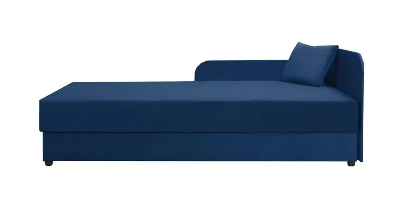 Gästebett / Tagesbett Lobatos 14, inkl. Kissen, Kopfteil rechts, Farbe: Dunkelblau, Liegefläche: 90 x 195 cm, Sofa-Bett, Bonellfederkernung, Stauraum