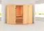 Sauna "Nooa" mit Klarglastür - Farbe: Natur - 196 x 196 x 198 cm (B x T x H)