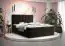 Schlichtes Einzelbett mit weichen Veloursstoff Pirin 17, Farbe: Schwarz - Liegefläche: 140 x 200 cm (B x L)