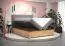 Boxspringbett mit weichen Veloursstoff Pilio 17, Farbe: Schwarz / Eiche Golden Craft - Liegefläche: 140 x 200 cm (B x L)