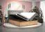 Boxspringbett mit weichen Veloursstoff Pilio 17, Farbe: Schwarz / Eiche Golden Craft - Liegefläche: 140 x 200 cm (B x L)