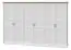 Drehtürenschrank / Kleiderschrank Lotofaga 18, Farbe: Weiß / Walnuss - 227 x 346 x 59 cm (H x B x T)