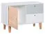 Jugendzimmer - Kommode Syrina 16, Farbe: Weiß / Grau / Eiche - Abmessungen: 72 x 103 x 45 cm (H x B x T)