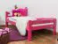 Einzelbett "Easy Premium Line" K1/2n, Buche Vollholz massiv rosa lackiert- Liegefläche: 90 x 190 cm