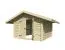 Holzschuppen / Gerätehaus mit Lüftungslücken zwischen Wandbrettern, inkl. Fußboden, aus Kiefernholz, gehobelt, 40 mm Blockbohlenhaus, Doppeltür, Grundfläche: 11 m², Satteldach, Außenmaße: 318 x 348 cm