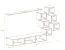 Wohnwand im außergewöhnlichen Stil Volleberg 12, Farbe: Weiß / Eiche Wotan - Abmessungen: 140 x 260 x 40 cm (H x B x T), mit Push-to-open Funktion