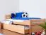 Bettrahmen für Kinder / Kinderbett 90 x 200 cm | Massivholz: Buche | Natur Lackiert | inkl. 2. Liegeplatz 90 x 190 cm ausziehbar und 2 Rollrost | besonders hohe Qualität Abbildung