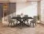 Esstisch Ourense 01, Farbe: Marmor schwarz / Schwarz - Abmessungen: 140 x 80 cm (B x T)