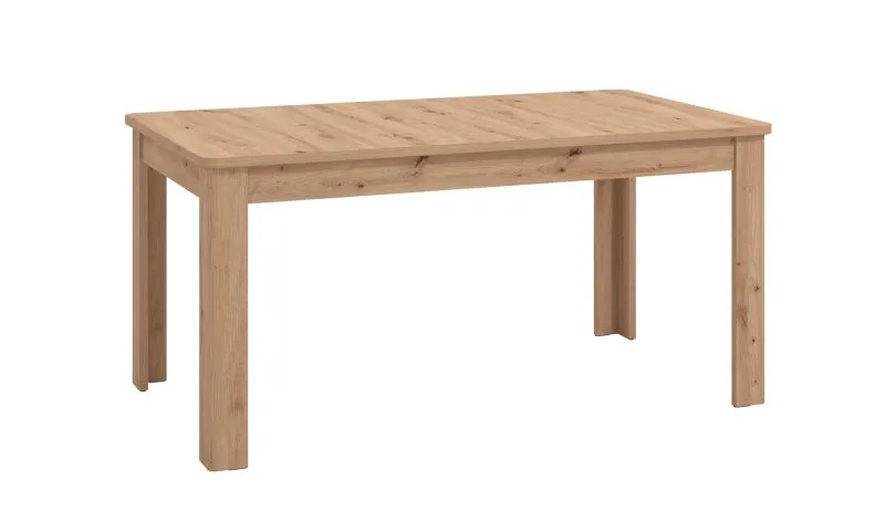 Esstisch Palilula 03, ausziehbar bis 200 cm, ABS-Kantenschutz, Maße: 160 x 90 cm, modernes Design, Farbe: Eiche Artisan, für Esszimmer
