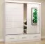 Schiebetürenschrank / Kleiderschrank | mit Spiegel | Hochglanz Weiß | Lusatian 14 | 218 x 203 x 61 cm | 2 Türen | 3 Schubladen | 12 Fächer | eckig