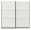 Breiter Schiebetürenschrank / Kleiderschrank Kule 07, Farbe: Weiß, zwei Kleiderstangen, 10 Fächer, gute Verarbeitung, Maße: 210 x 217 x 62,5 cm