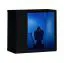 Schlichte Wohnwand Volleberg 50, Farbe: Schwarz - Abmessungen: 150 x 250 x 40 cm (H x B x T), mit blauer LED-Beleuchtung