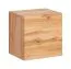 Garderobe Komplett - Set C Pollestad, 3-teilig, Farbe: Eiche Wotan / Schwarz, zwei Hängeregale, ein Hängeschrank, eine Wandkonsole mit Schublade
