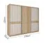 Schiebetürenschrank / Kleiderschrank | 2 Kleiderstangen | 7 Fächer | Eiche Cremona / Kaschmir | 270 x 62 x 220 cm | 3 Schiebetüren