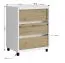 Rollcontainer "Merosina" 08, Farbe: Eiche Artisan / Weiß - Abmessungen: 66 x 50 x 39 cm (H x B x T)