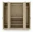 Kleiderschrank | Drehtürenschrank | 4-türig | 200 x 61 x 210 cm | Farbe: Eiche Cremona | 3 Kleiderstangen | 7 Fächer | ABS-Kanten | Edegem 01