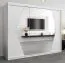 250 cm breiter Kleiderschrank mit 3 Türen | 10 Fächer | Farbe: Weiß Abbildung