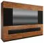 Kleiderschrank mit 6 Schubladen, Farbe: Walnuss / Schwarz 210x285x62 cm Abbildung
