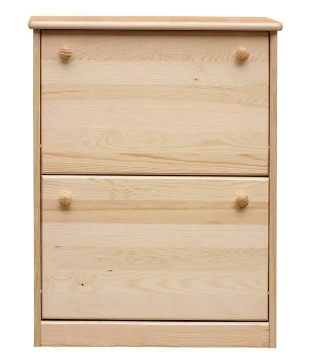 Schuhschrank Kiefer Holz massiv, Farbe: Natur 80x58x30 cm Abbildung