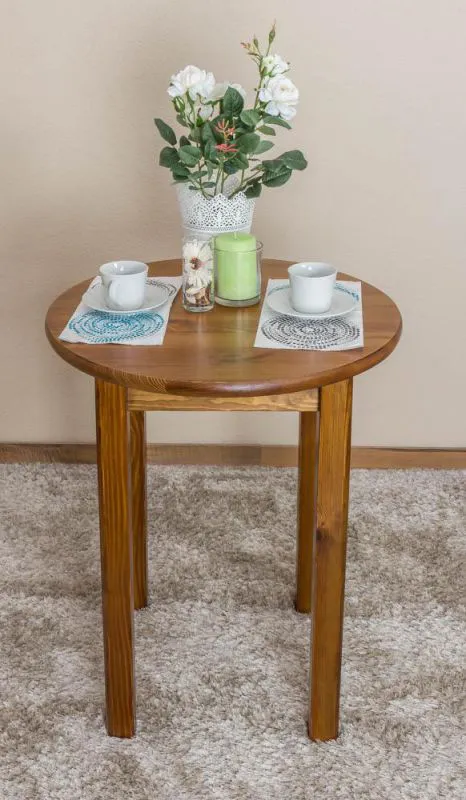Esstisch Esszimmertisch 60x60 cm Kiefer massiv, Farbe: Eiche Abbildung