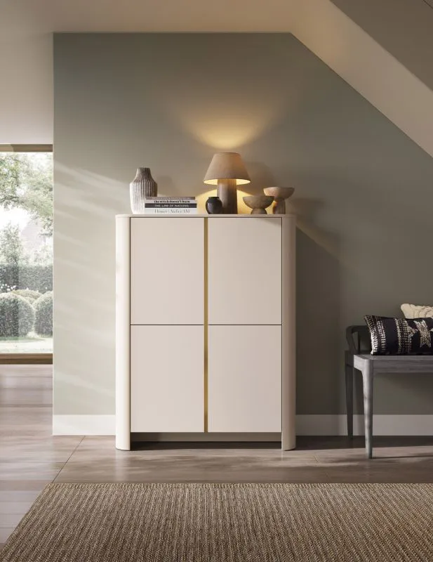 Kommode | Vytgarth 03 | 132 x 103 x 39 cm | Kaschmir | genügend Stauraum | griffloses Design | 2 Türen | 8 Fächer | ausreichend Platz | Highboard