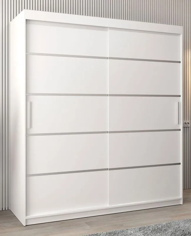 180 cm breiter Kleiderschrank mit 10 Fächern und 2 Türen | Farbe: Weiß Abbildung