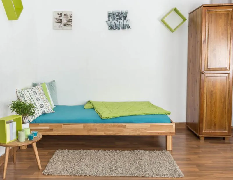 Eiche Holzbett 100 x 200 cm geölt Abbildung