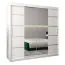 Schiebetürenschrank / Kleiderschrank Jan 05D mit Spiegel, Farbe: Weiß matt - Abmessungen: 200 x 200 x 62 cm (H x B x T)
