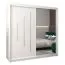 Schiebetürenschrank / Kleiderschrank mit Spiegel Tomlis 05B, Farbe: Weiß matt - Abmessungen: 200 x 200 x 62 cm (H x B x T)