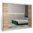 Schiebetürenschrank / Kleiderschrank Jan 06D mit Spiegel, Farbe: Weiß matt / Eiche Sonoma - Abmessungen: 200 x 250 x 62 cm (H x B x T)