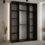 Schwarzer Kleiderschrank Tharo mit Schiebetüren, Anti Staubbürsten enthalten, platzsparend, viel Stauraum, robust, 235,2 x 160 x 45 cm, moderne Optik