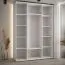 Schiebetürenschrank Tharo in Schwarz/Weiß, 235,2 x 180 x 45 cm, auch für Wohnzimmer geeignet, Anti Staubbürsten, schwarze Metallgriffe, viel Fächer