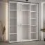 Platzsparender Kleiderschrank Tharo mit Schiebetüren in Weiß/Schwarz gehalten, Anti Staubbürsten enthalten, viel Stauraum, 235,2 x 190 x 45 cm
