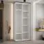 Schiebetürenschrank Tharo in Schwarz/Weiß,  235,2 x 120 x 45 cm, auch für Wohnzimmer geeignet, Anti Staubbürsten, schwarze Metallgriffe, viel Fächer