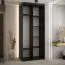 1,2 Meter breiter Schiebetürenschrank Tharo in Schwarz/Eiche, 235,2 x 120 x 45 cm, viel Stauraum, auch für Wohnzimmer geeignet, Anti Staubbürsten