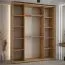 Eichenfarbener Schiebetürenschrank Tharo, viel Stauraum, Anti Staubbürsten, Metallgriffe in Schwarz, auch für Wohnzimmer geeignet, 235,2 x 190 x 45 cm