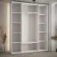 Platzsparender Kleiderschrank Tharo mit Schiebetüren in Weiß/Schwarz gehalten, Anti Staubbürsten enthalten, viel Stauraum, 235,2 x 190 x 45 cm