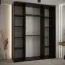 Kleiderschrank Tharo mit Schiebetüren, Weiß/Schwarz gehalten, modern, viel Stauraum, auch für Wohnzimmer geeignet, Anti Staubbürsten, 235,2 x 200 x 45 cm