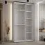 Platzsparender Kleiderschrank Tharo mit Schiebetüren in Weiß/Schwarz gehalten, Anti Staubbürsten enthalten, viel Stauraum, 235,2 x 130 x 45 cm, modern