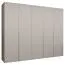 Drehtürenschrank mit Soft-Close-Funktion Eiger 43, Farbe: Kaschmir, 2,5 Meter breit, drei Kleiderstangen, Kleiderschrank, Griffe: Kaschmir, drei Fächer