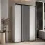 1,6 Meter breiter Schiebetürenschrank Tharo in Weiß, auch für Wohnzimmer geeignet, Schwarzer Metallgriff, robust, 235,2 x 160 x 45 cm, Anti Staubbürsten