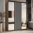 Kleiderschrank mit Spiegeln Mina in Eiche/Weiß, auch für Wohnzimmer geeignet, Anti Staubbürsten, schwarze Metallgriffe, 235,2 x 180 x 60 cm